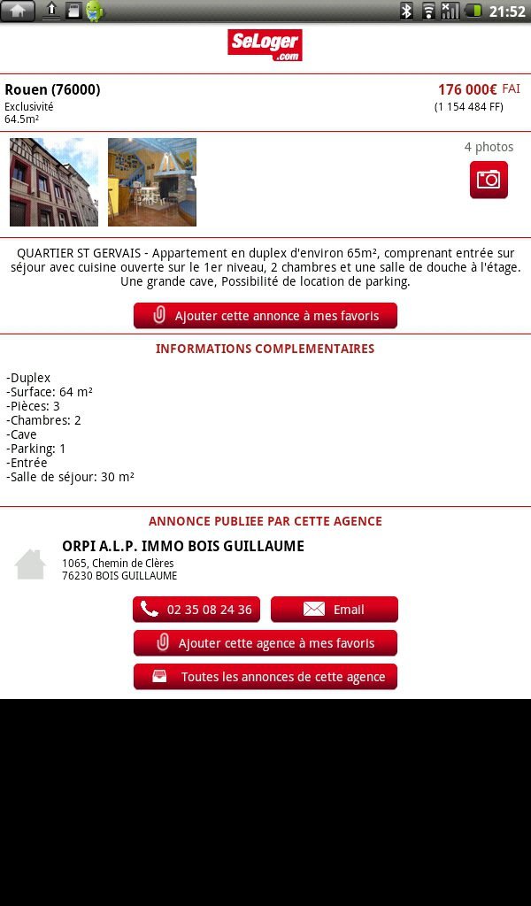 Se loger annonce en détail