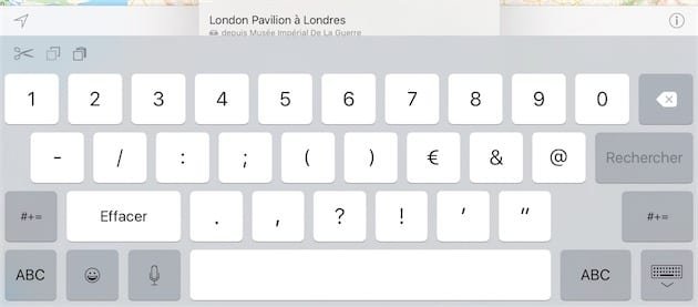 Version classique du clavier d'iOS 9.