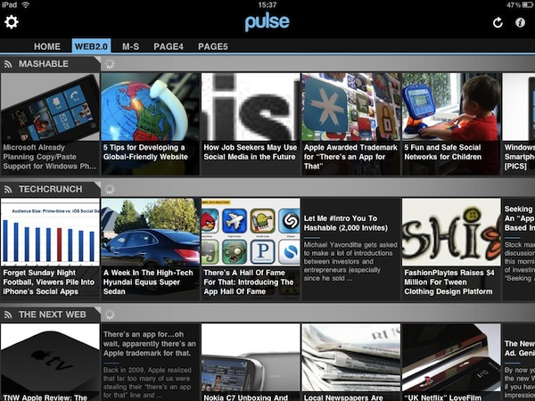Pulse News Reader 2.0 : lire sur iPad vos journaux et magazines préferés