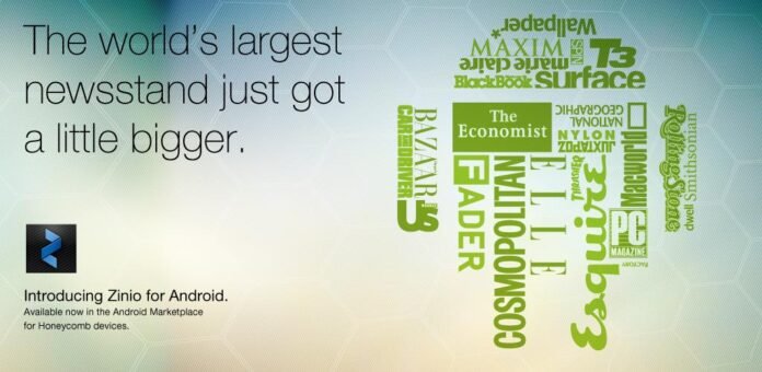 Application Zinio disponible sur l'Android Market : Kiosque à journaux 4