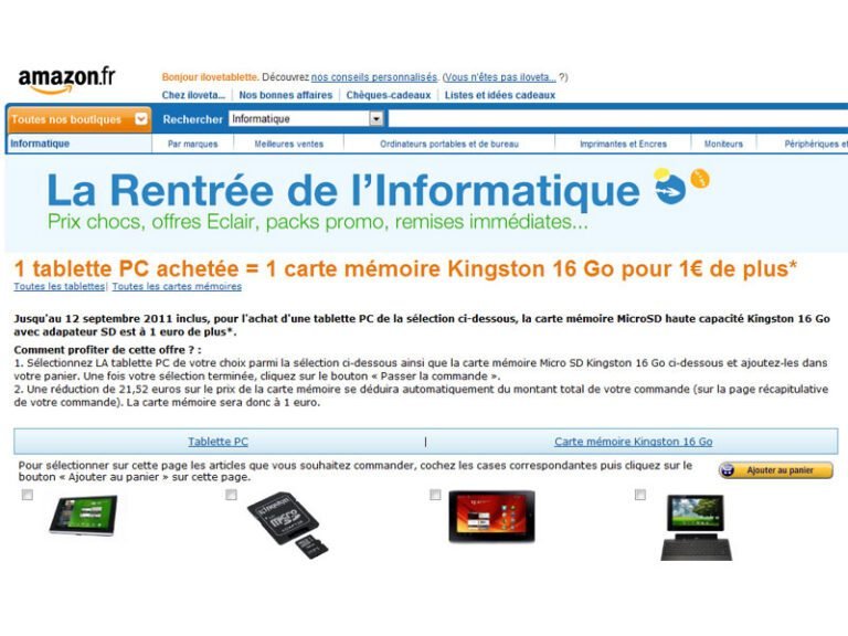 Amazon propose une offre spéciale sur son univers tablette tactile