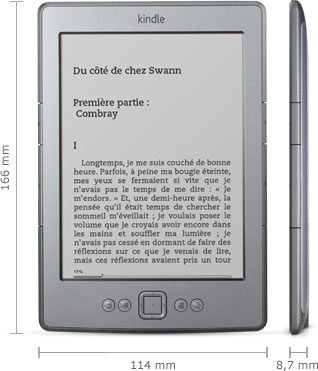 Taille-Amazon-Kindle Acheter l'Amazon Kindle en France au prix de 99€ !