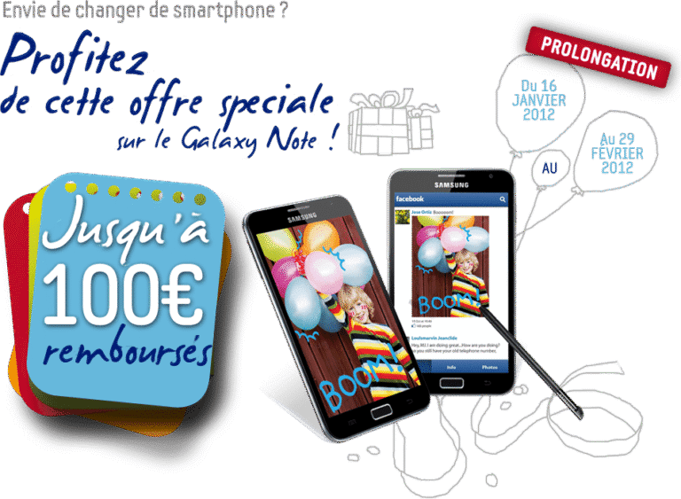 Promo Samsung Galaxy Note : l'offre de remboursement de 100€ prolongée jusqu'au 29 février ! 
