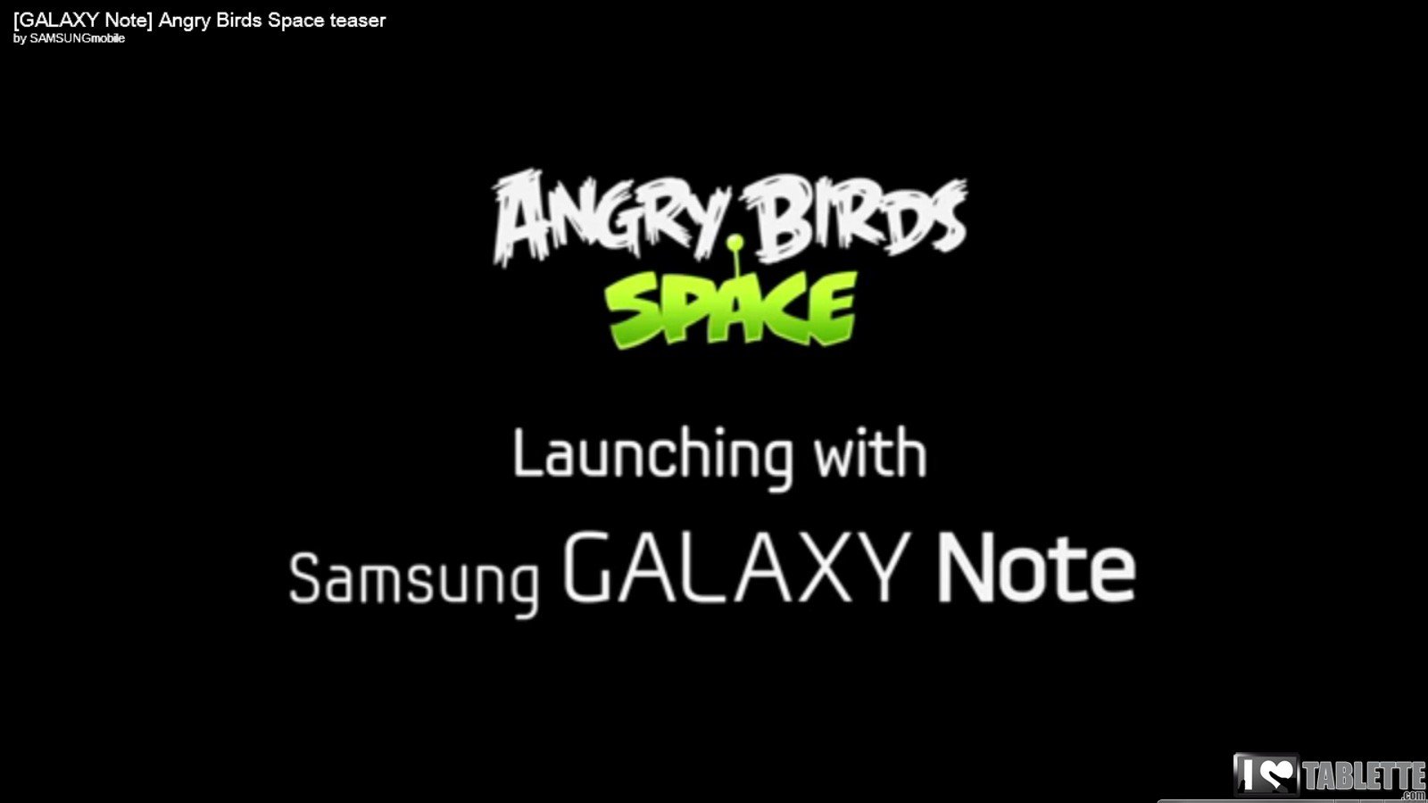 Angry Birds Space : lancement sur le Samsung Galaxy Note & Teaser depuis l’espace !