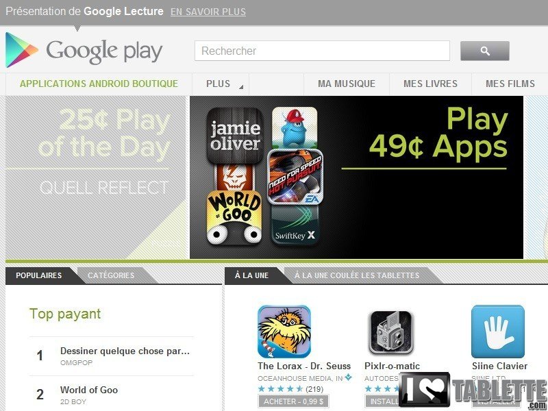 Application Google Android : Google Play Film disponible en France  1