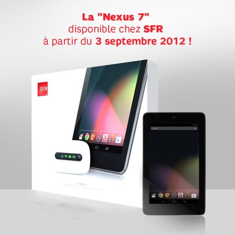 Forfait tablette : SFR vendra la tablette Google Nexus 7 à partir de 9,90€ le 3 septembre 