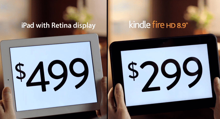 Quelle est LA différence entre la tablette Amazon Kindle Fire et l'iPad Retina ? 1