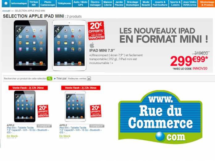 Promotion tablette Apple : l'iPad Mini proposée à 299 € chez Rue du Commerce  