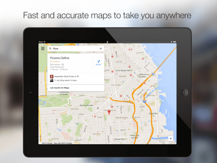 La nouvelle version de Google Maps disponible sur iPad 