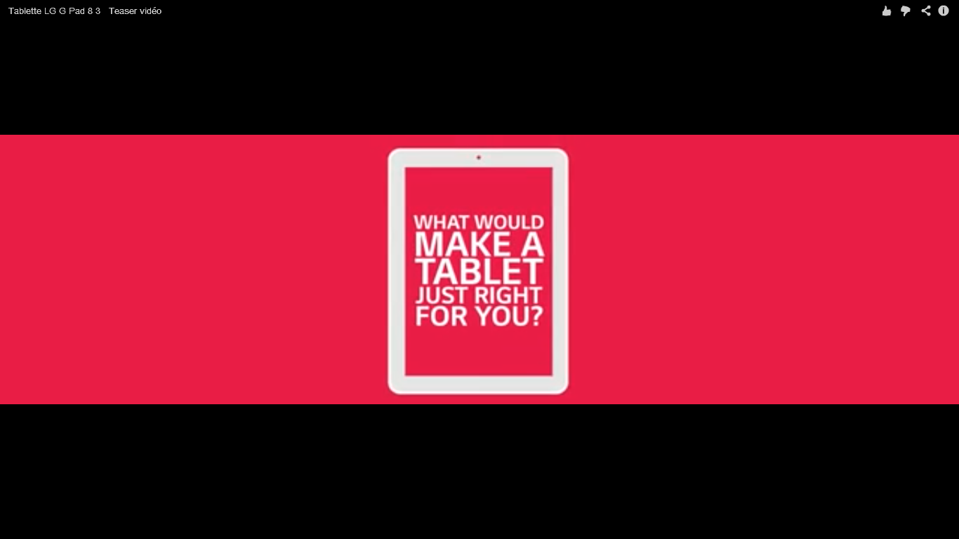 [Exclu] LG confirme la tablette G Pad 8.3 dans un teaser vidéo ! 2