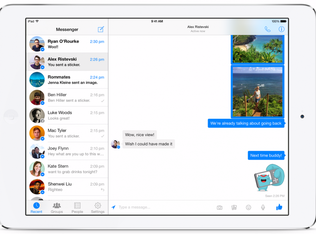 Facebook Messenger maintenant disponible sur iPad 5