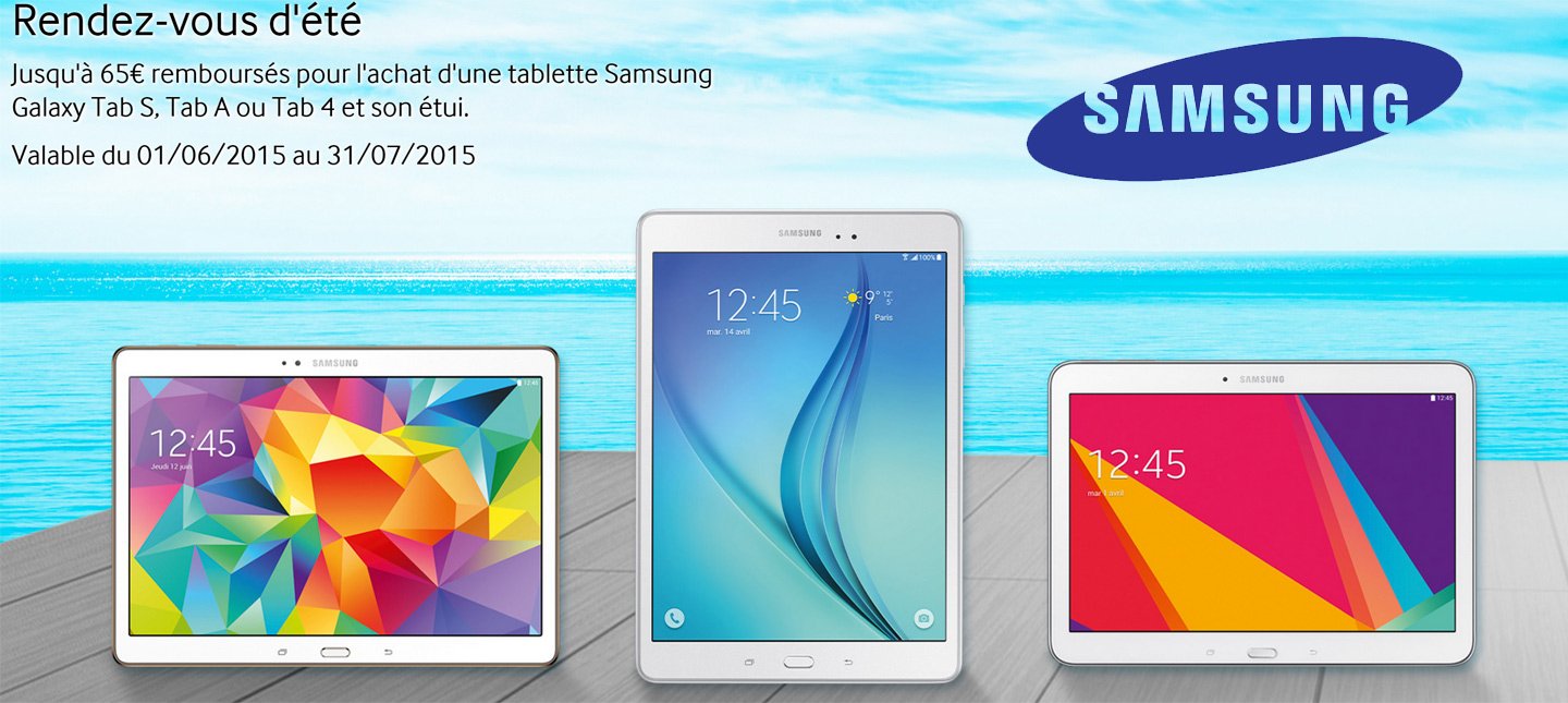 Promo Samsung : jusqu'à 65€ de remboursement sur l'achat de votre tablette Galaxy Tab 6